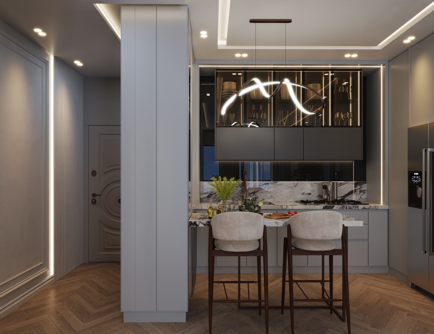 Açık mutfak iç render